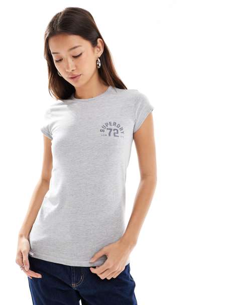 Superdry - Athletic Essentials - T-shirt en tissu flammé - Gris chiné - view 1