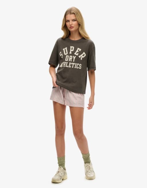 Superdry - Athletic Essentials - T-shirt oversize - Anthracite