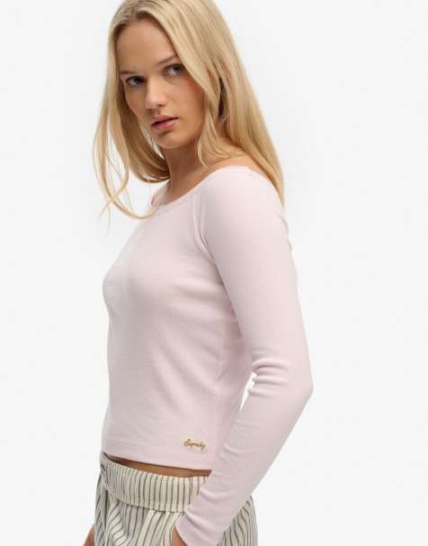 Superdry - Athletic Essentials - Top à manches longues en dentelle - Rose bonbon - view 1