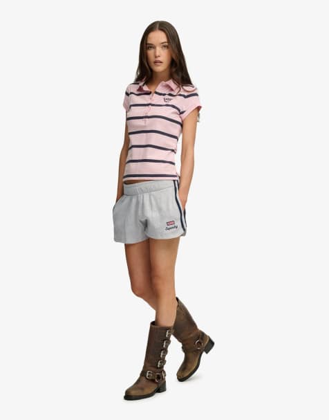 Superdry Athletic essentials waffle retro shorts in glacier grey marl - view 1
