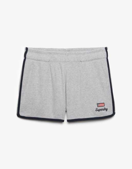 Superdry Athletic essentials waffle retro shorts in glacier grey marl, 7 of 7