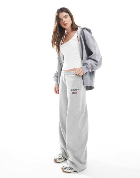Superdry – Athletic Essentials – Weite Jogginghose in grau meliert - view 1