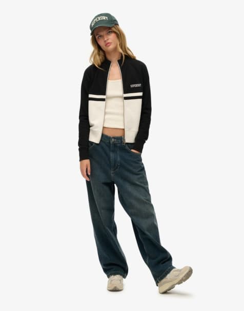 Superdry Athletic essentials zip through track jacket in black - view 1
