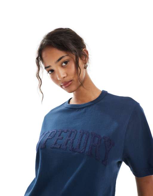 Superdry – Athletic – Farblich abgestimmtes Oversize-T-Shirt in kräftigstem Marineblau, 3 von 4