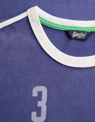 Athletic - Gestreiftes Fußball-T-Shirt in Italia-Blau Blau 42