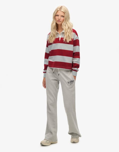 Superdry - Athletic - Pantalon de jogging évasé à broderie - Gris chiné - view 1