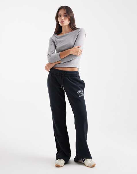 Superdry Athletic print flare joggers in eclipse navy - view 1