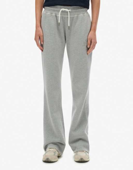 Superdry Athletic print flare joggers in grey marl
