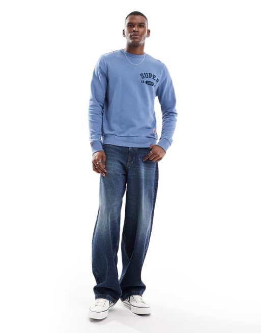 Superdry Athletic Sweatshirt in Keilholzblau mit Print ASOS