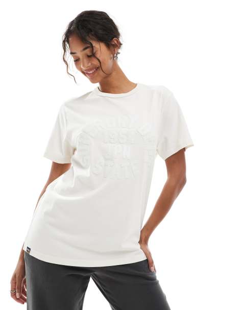 Superdry Athletic tonal oversized t-shirt in desert bone off white - view 1