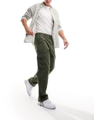 Superdry baggy cargo pants in Drab Olive Green