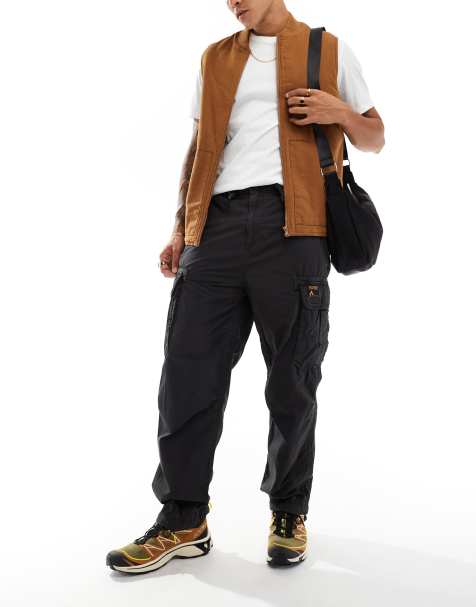 Superdry – Baggy-Fallschirmhose in Schieferschwarz - view 1