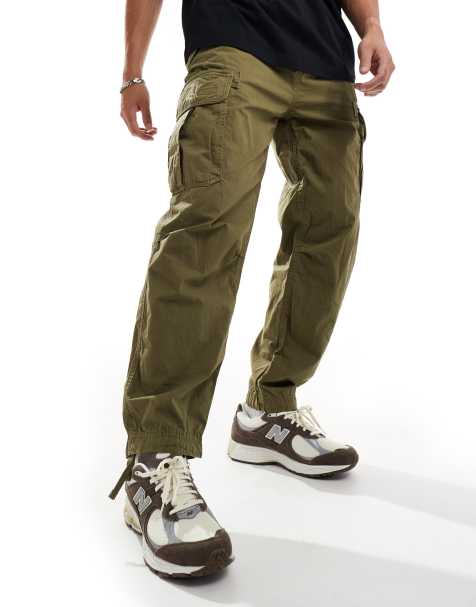 Superdry Baggy parachute pants in burnt olive - view 1