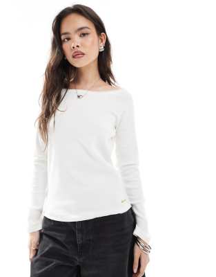 Superdry Bardot off shoulder top in off white - view 1
