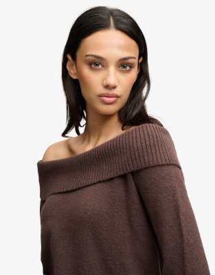 Superdry Damen Braun Strickpullover "Bardot Knitted Jumper", Gr. M, (Chestnut ), Strick, Obermaterial: 46% Polyacryl, 25% Wolle, 25% Polyeste... - Bild 4