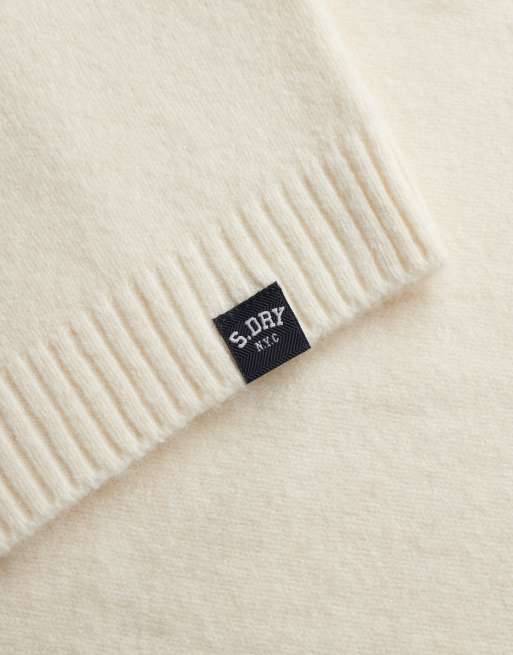 Superdry Bardot-Strickpullover in Wollweiß, 6 von 7
