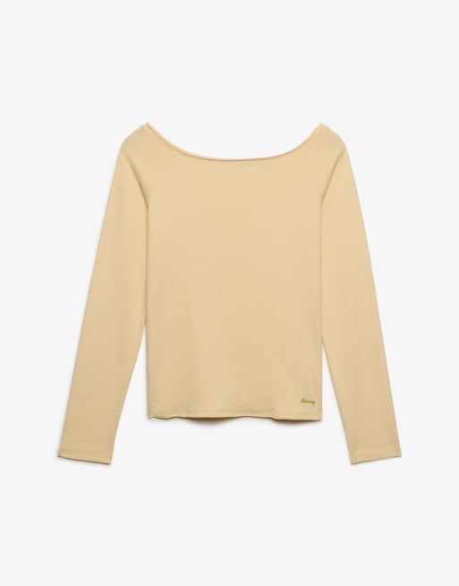 Superdry Bardot-Top mit schulterfreiem Ausschnitt in Gelb, 6 von 6