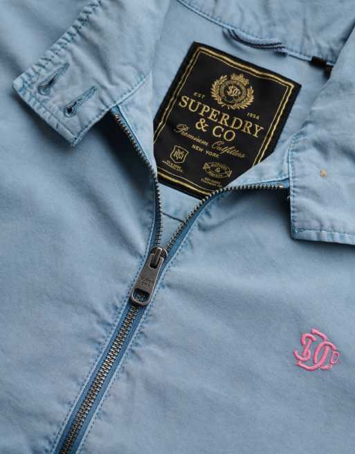 Superdry Baumwoll-Harrington-Jacke in verwaschenem Denimblau, 6 von 7
