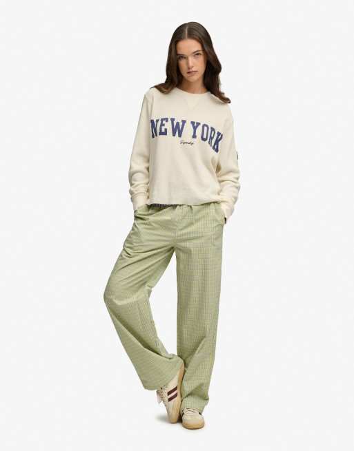 Superdry – Baumwollhose mit kleinem Karo in Hampton-Gelb, 4 von 6