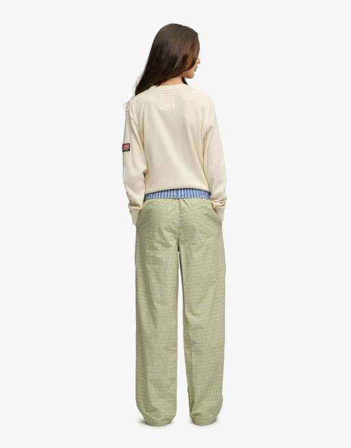 Superdry – Baumwollhose mit kleinem Karo in Hampton-Gelb, 5 von 6