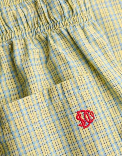 Superdry – Baumwollhose mit kleinem Karo in Hampton-Gelb, 6 von 6