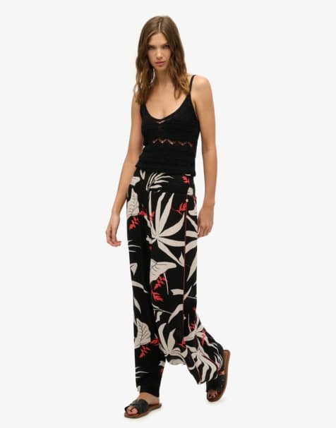 Superdry Beach pants in jungle black