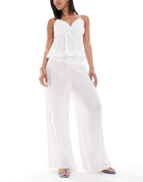 Superdry Beach pants in off white