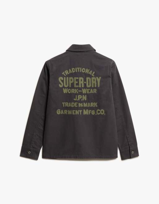 Superdry – Bestickte Chore-Jacke in Schiefergrau, 7 von 7