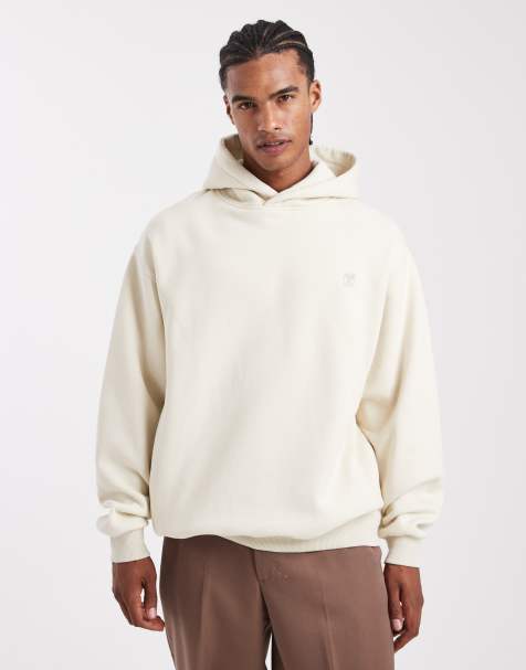 Superdry – Blank – Oversize-Kapuzenpullover in Hellgrau - view 1