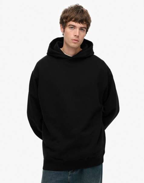 Superdry – Blank – Oversize-Kapuzenpullover in Schwarz - view 1