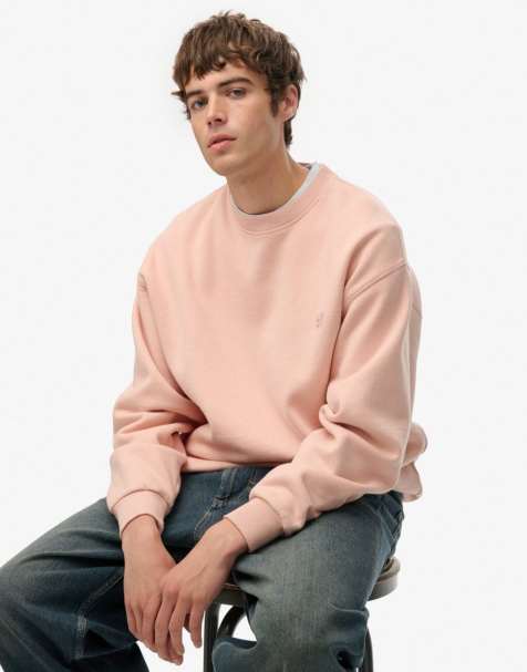 Superdry – Blank – Oversize-Sweatshirt in Aschrosa mit Rundhalsausschnitt - view 1