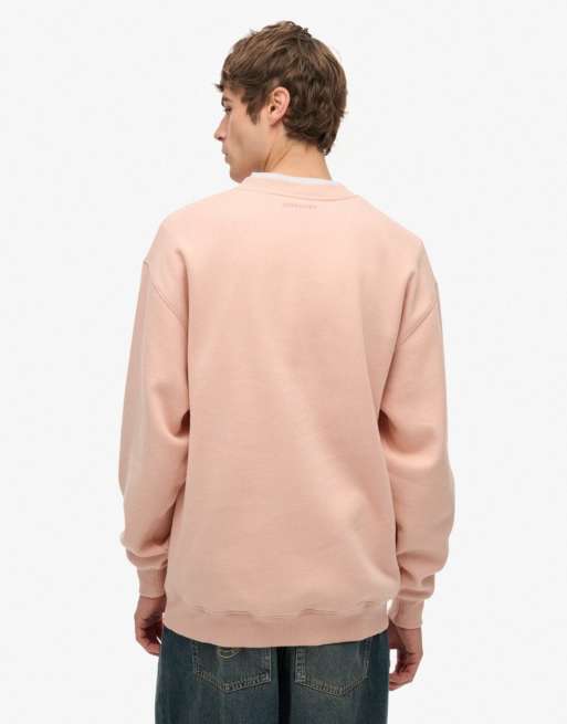 Blank Pink Crew Jumper Superdry Blank Oversized Crew Sweatshirt In