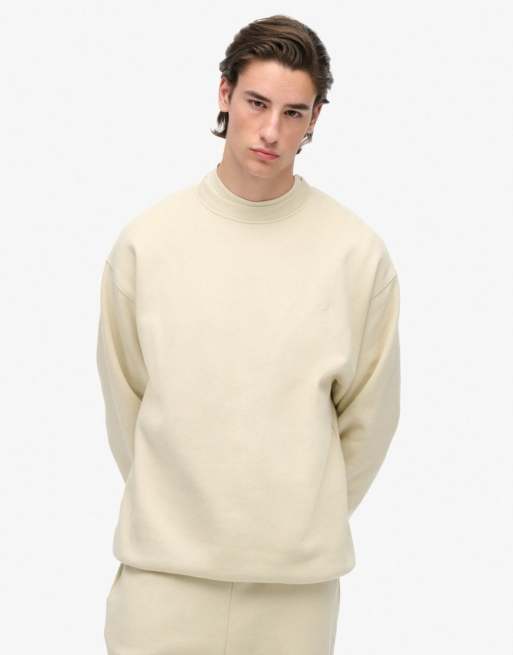 Superdry Blank oversized crew sweatshirt in light grey