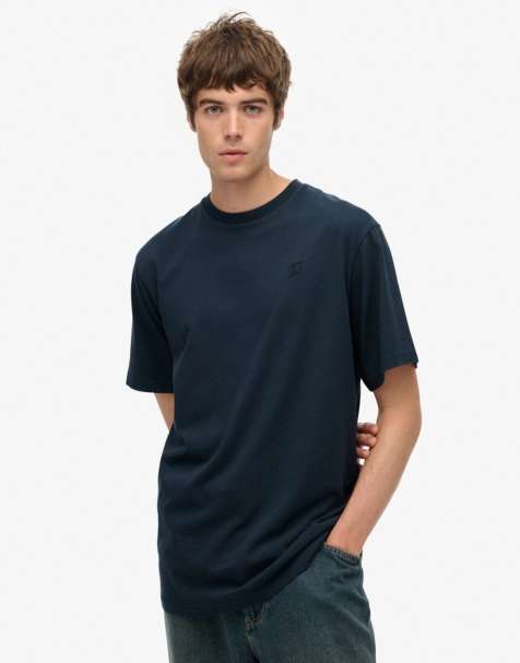 Superdry Blank oversized t-shirt in blueberry navy - view 1