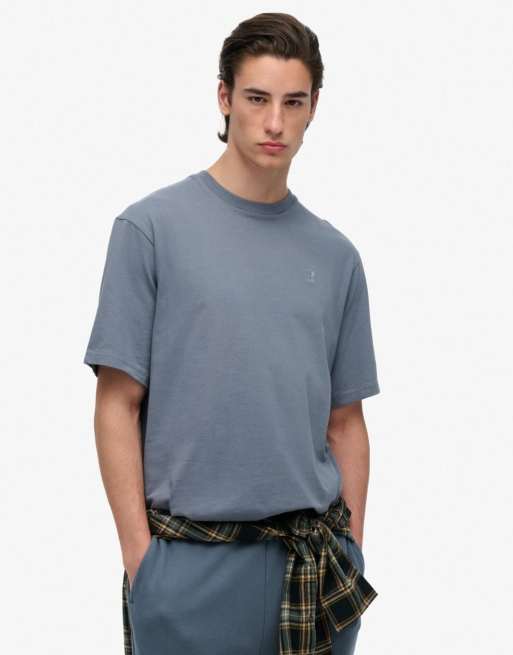 Superdry Blank oversized t-shirt in flint stone blue grey