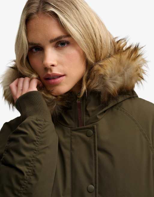 Superdry blouson bomber MA1 matelassé à capuche en kaki, 3 de 7