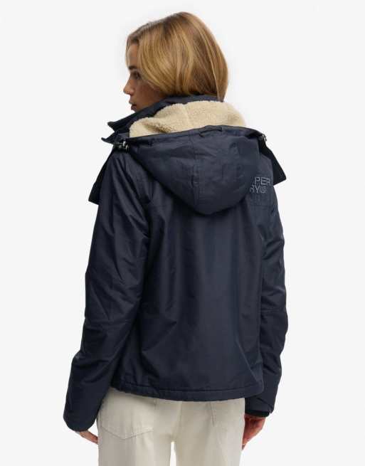 Superdry blouson coupe-vent à capuche arctic en bleu marine très foncé, 5 de 7