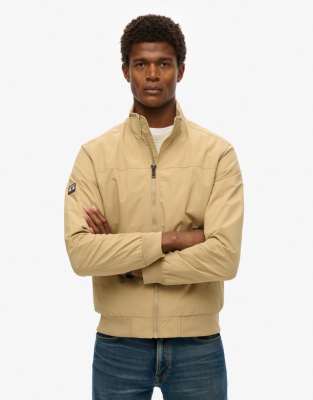 Superdry - Blouson Harrington en nylon - Beige canyon-Vert