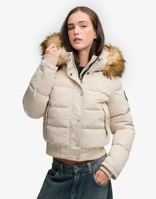 Superdry bomber à capuche Everest en gris jour de pluie, 5 de 6