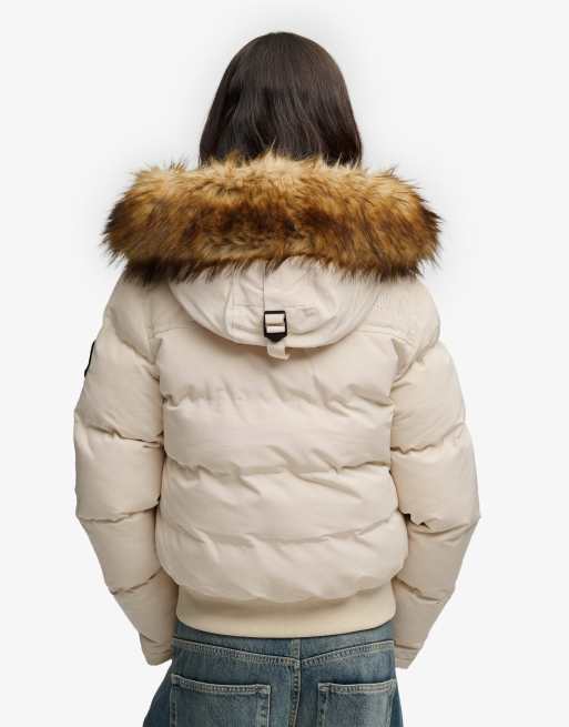 Superdry bomber à capuche Everest en gris jour de pluie, 6 de 6