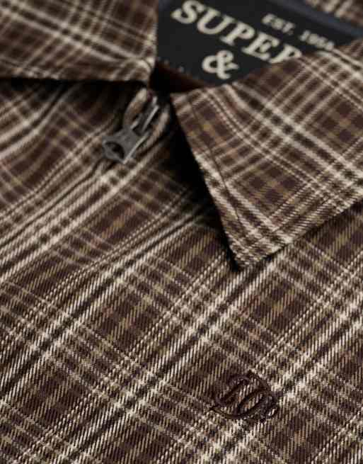 Superdry bomber oversize à carreaux marron châtaigne, 6 de 7