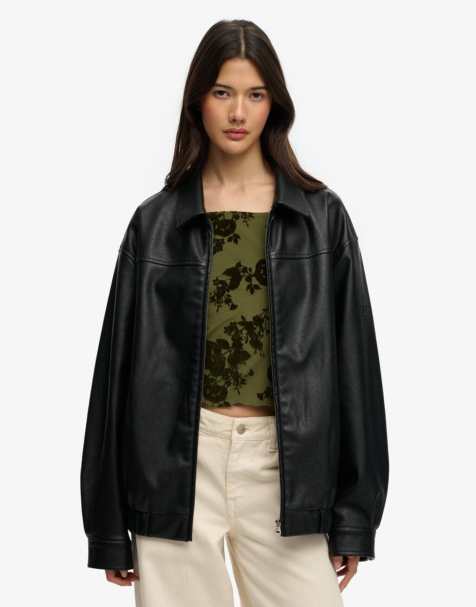 Superdry - Bomber oversize avec col - Noir - view 1