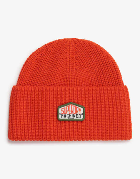 Superdry - Bonnet style camionneur en maille - Orange vif - view 1