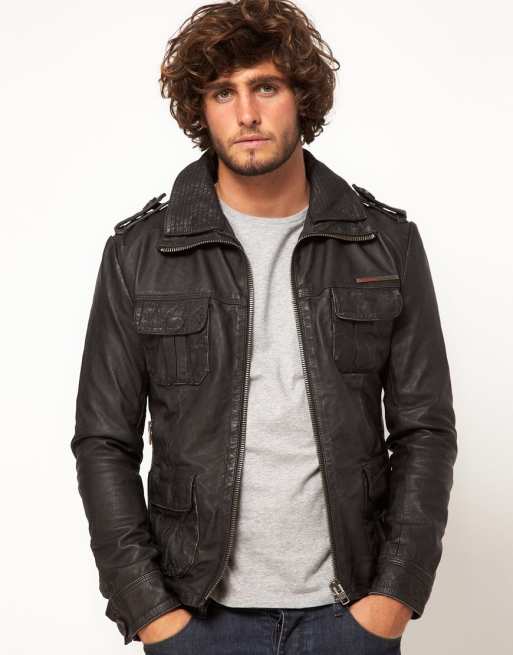 Superdry premium hot sale leather jacket