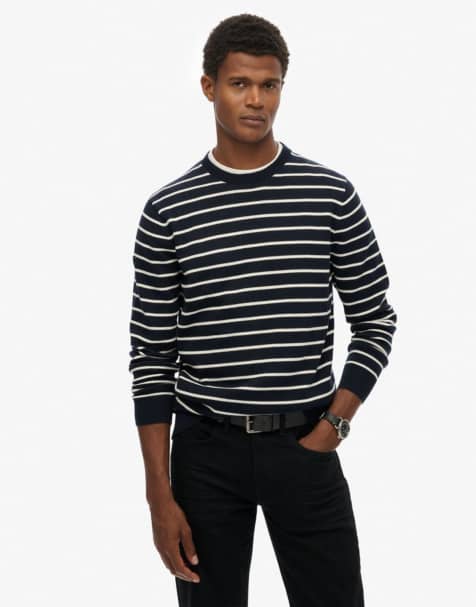 Superdry Breton jumper in navy breton stripe - view 1