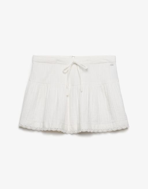 Superdry Broderie trim mini skirt in optic, 6 of 6