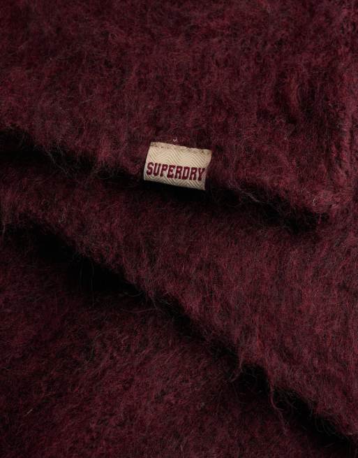 Superdry Brushed boat neck jumper in port red, 5 of 6