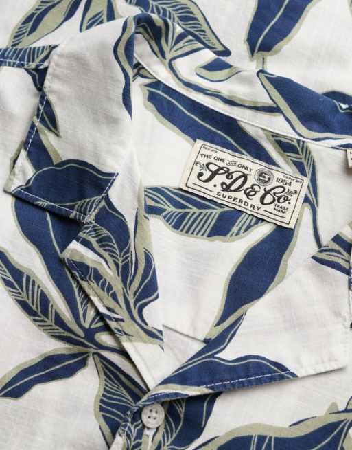Superdry – Cabana Poolside – Kurzärmliges Hemd in Ecru mit Bananenblattmuster, 5 von 6