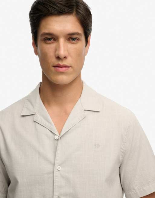 Superdry Cabana short sleeve shirt in chalk grey, 3 of 4