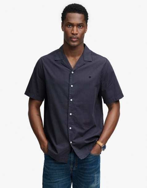 Superdry Cabana short sleeve shirt in soft navy - view 1